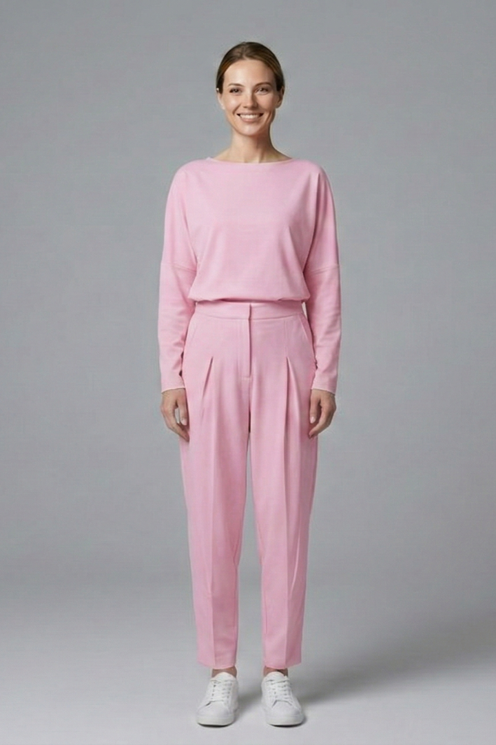 Women’s Two Piece Set with Long Sleeves and Elastic Waist
