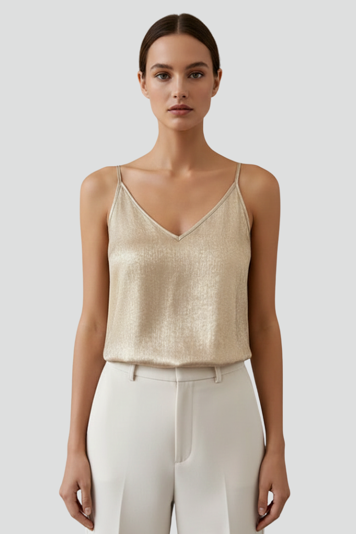 Women’s V-Neck Cami Top with Spaghetti Straps