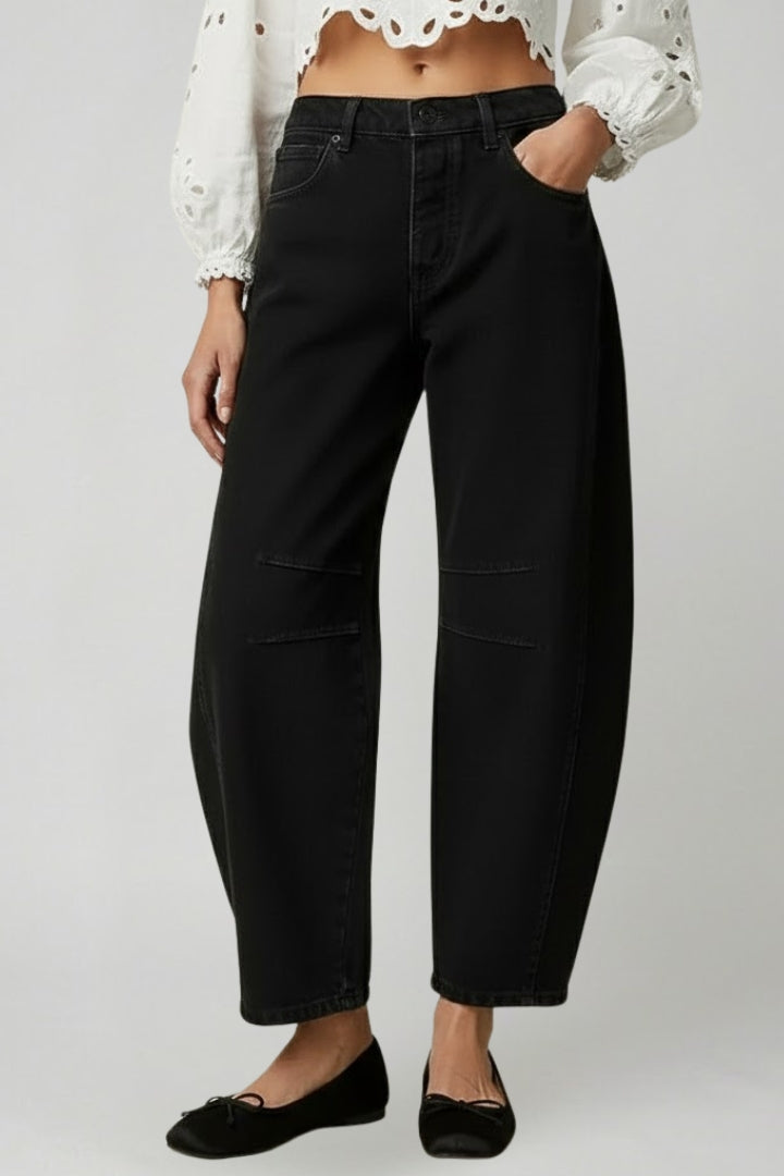 Women’s Wide Leg Jeans with High Waist and Stretch Denim