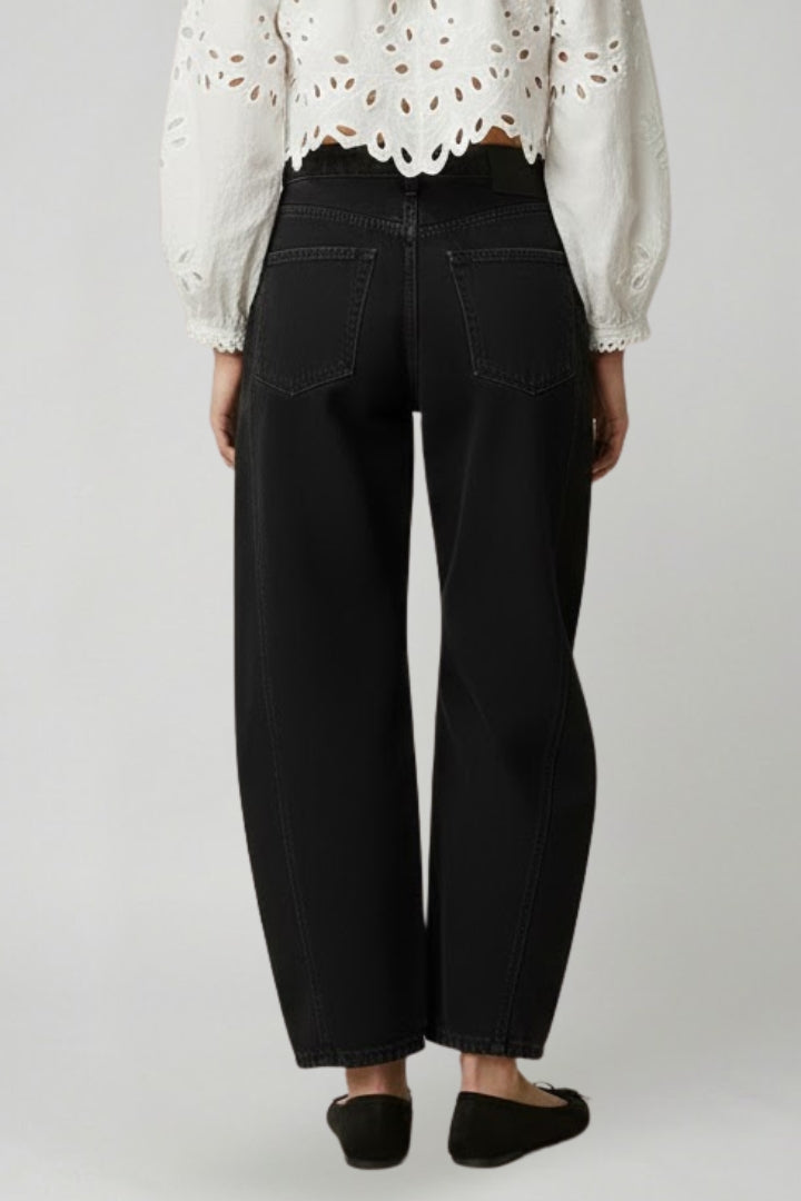 Women’s Wide Leg Jeans with High Waist and Stretch Denim