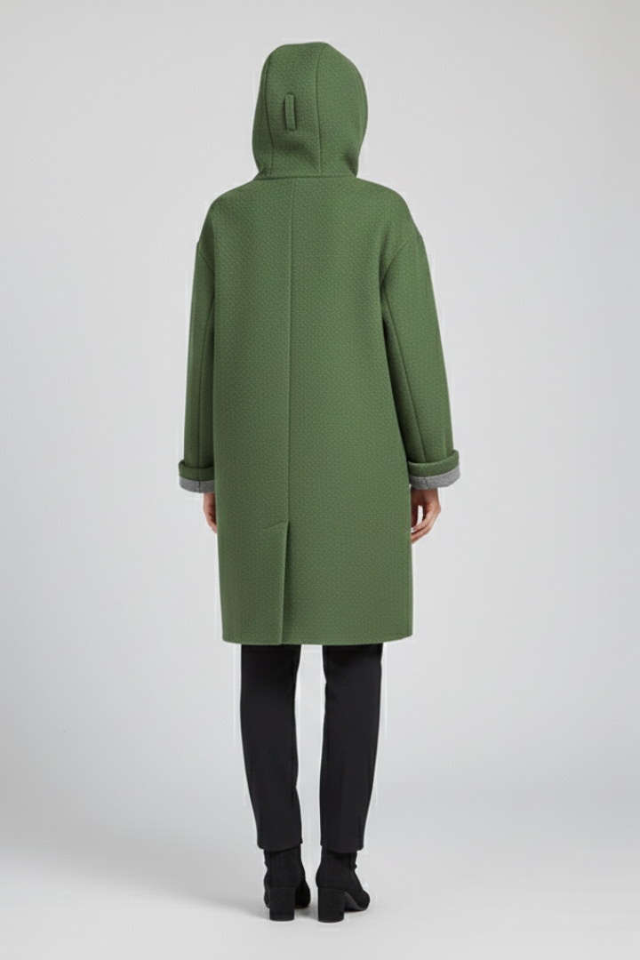 Women’s Winter Coat with Button Closure and Hip Pockets