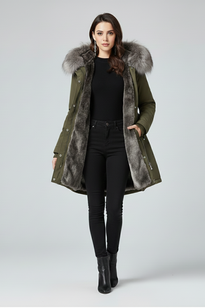 Women’s Winter Coat with Hood and Thermal Insulation
