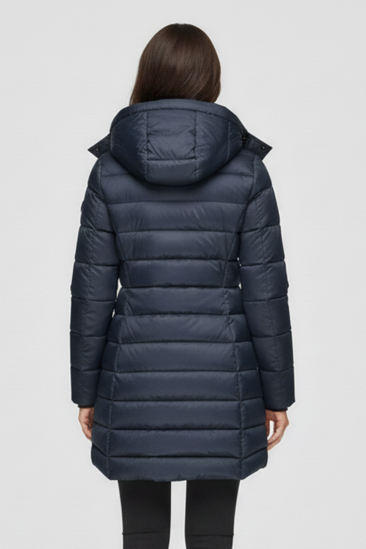 Women’s Winter Coat with Lined Interior and Defined Shape