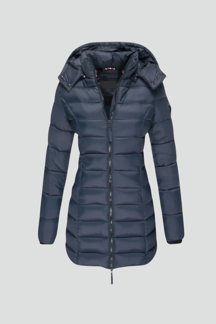 Women’s Winter Coat with Lined Interior and Defined Shape