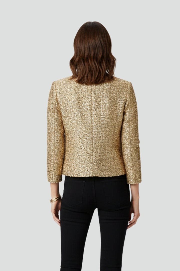 Women’s Zip Jacket with Zipper and Textured Surface