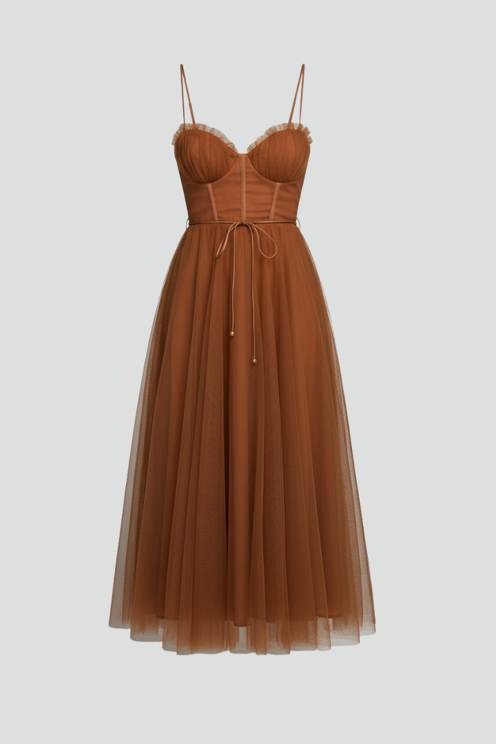Women’s dress with sweetheart neckline and shoulder straps