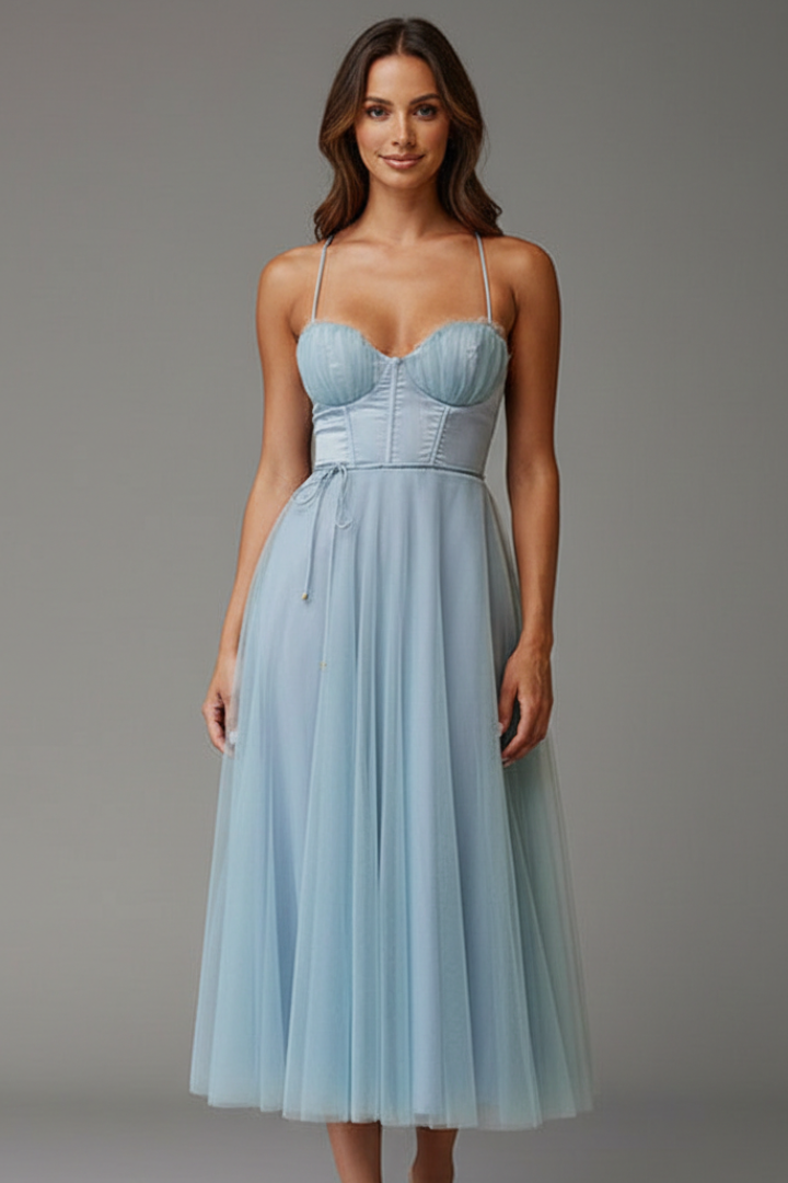 Women’s dress with sweetheart neckline and shoulder straps