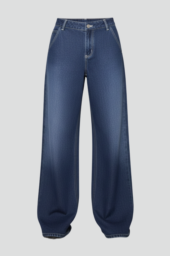 Women’s Jeans with Low Waist and Wide Legs