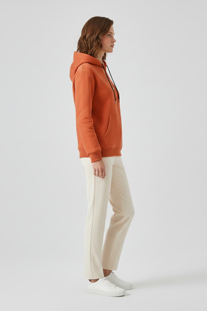Women’s sweaters hoodie with sherpa lining and ribbed cuffs