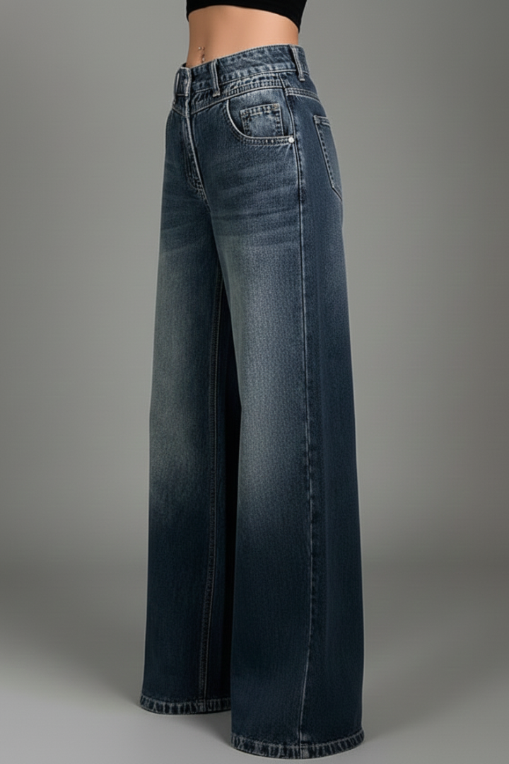 Women’s Trousers with Mid Waist and Wide Leg